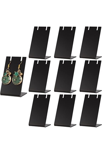 Arabest 10pcs Acrylic Earring Holder,Black L-shape Earring Display Stands for...