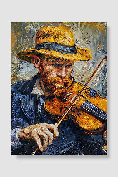 Luna Marissa Poster Van Gogh Omul care cântă la vioară cu pălăria galbenă Pic...