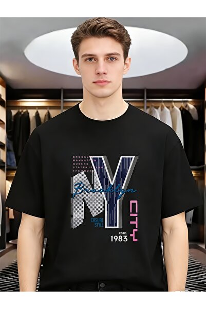 LİNA06 NY Brooklyn Casual Style Men Spring Summer Round Neck Short Sleeve Top...