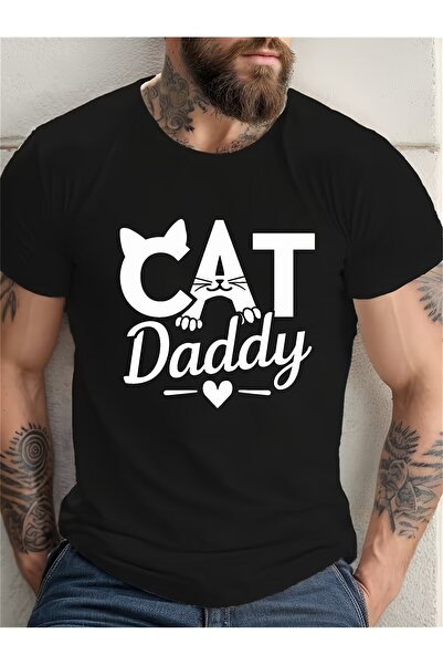 En22 A Men's Summer with CAT Daddy Pattern Printed Short Sleeved T-shirt and ...