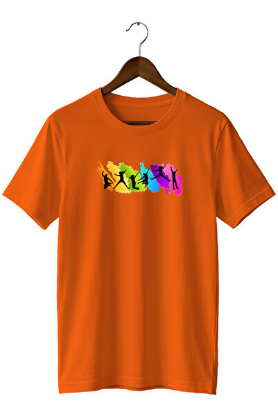 remonz Printed Energetic Street Fashion Tshirt Colorful Patterned Dance Festi...