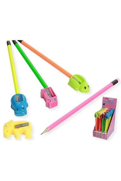PENWORD Set creioane cu ascutitoare si guma de sters, multicolor, 36 buc