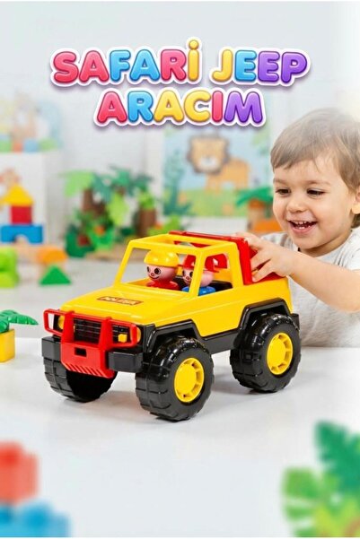 Tıfıl Toys سيارة سفاري جيب للأطفال مقاس 22 سم مع شخصين، مركبة أطفال ممتعة ومت...
