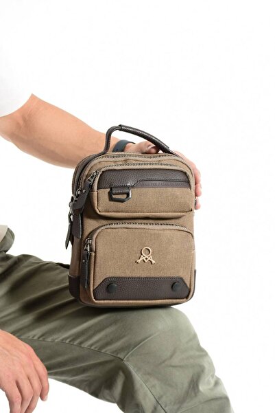 MEGA ÇANTA Men's Canvas Series Multi-Compartment Crossbody/Hand Bag