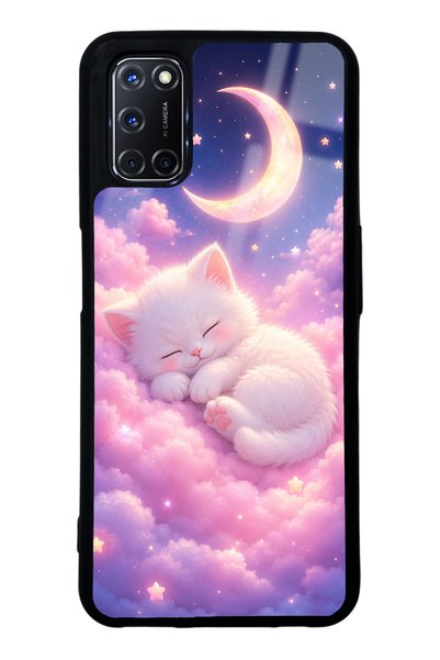 Spoyi حافظة هاتف لامعة بتصميم Moonlit Dream Kitten لهاتف Oppo A52