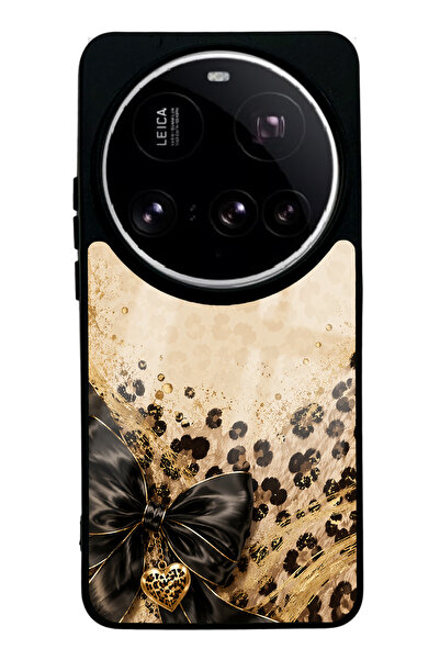 Spoyi Xiaomi 15Ultra Golden Leopard Heart Tasarımlı Glossy Telefon Kılıfı