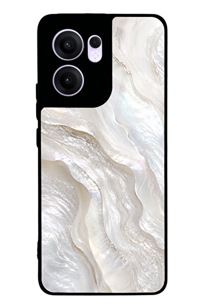 Spoyi Oppo Reno 13F Ivory Pearl Flow Tasarımlı Glossy Telefon Kılıfı