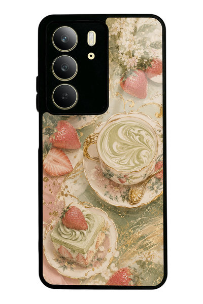 Spoyi Realme C75 Sage Strawberry Matcha Design Glossy Phone Case