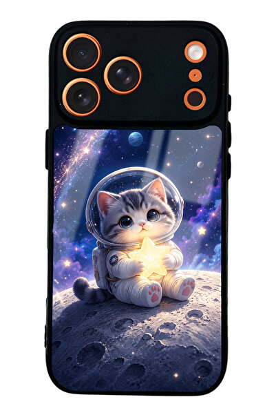 Spoyi iPhone 17 Pro Starlight Space Kitty Tasarımlı Glossy Telefon Kılıfı