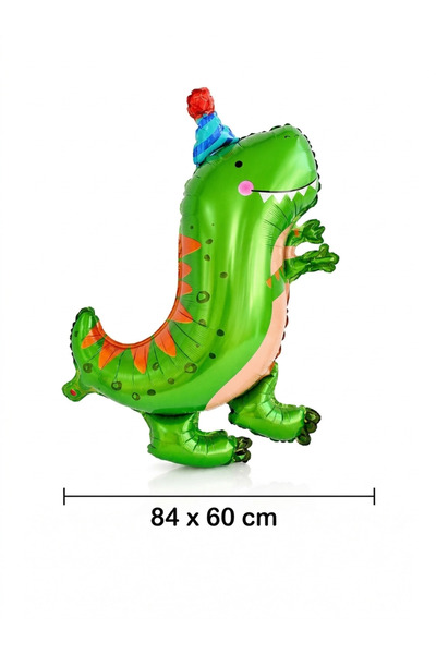 party mix Dinozor Folyo Balon 84x60 cm Yeşil Dinazor Figürlü Helyum Uyumlu Uç...