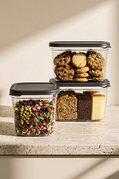 Perotti Foly Peggy 2300 ml 3-Piece Storage Container Set – Air-Tight Transpar...