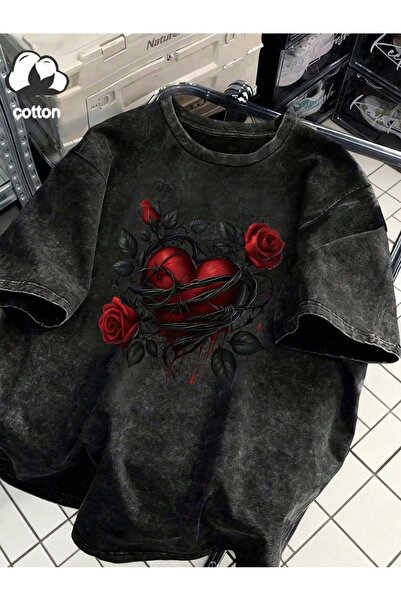 bellanova Βίντατζ πλυμένο μπλουζάκι oversized