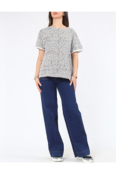 Evendi Tricou Oversize, Alb/Negru