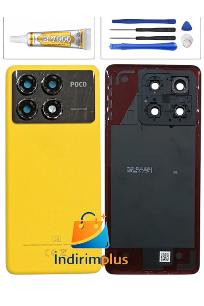indirimplus Xiaomi POCO X6 Pro Arka Pil Kapağı Lensli Sarı Renk X6 Pro Arka K...