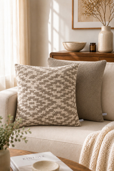 Typoniq Attitude Included Mosaic & Mink Curl Premium Throw Pillow Cover Set –...