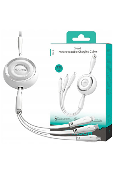 Joyroom Cablu 3 în 1 USB la USB-C pentru Lightning și Micro USB 1M 3.5A Încăr...