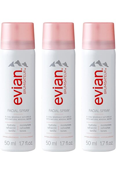 Evian BRUMISATEUR FACIAL SPRAY Natural Mineral Water Facial Spray Trio, Trave...