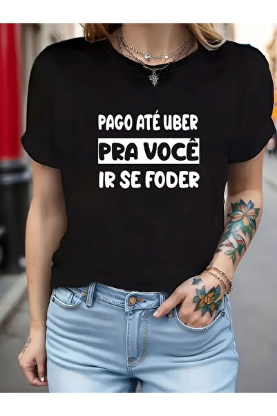 12 HERTZ Portuguese Letter Print T-Shirt, Short Sleeve Crew Neck Casual Top f...