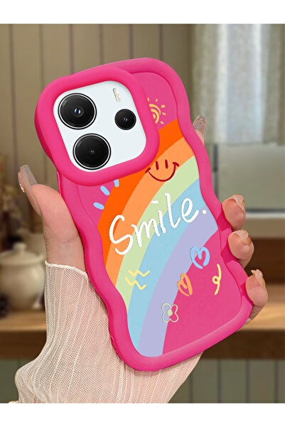 Hontinga Redmi Note 14 4G Uyumlu Kılıf kamera koruyucu Kırmızı Silikon Couple...
