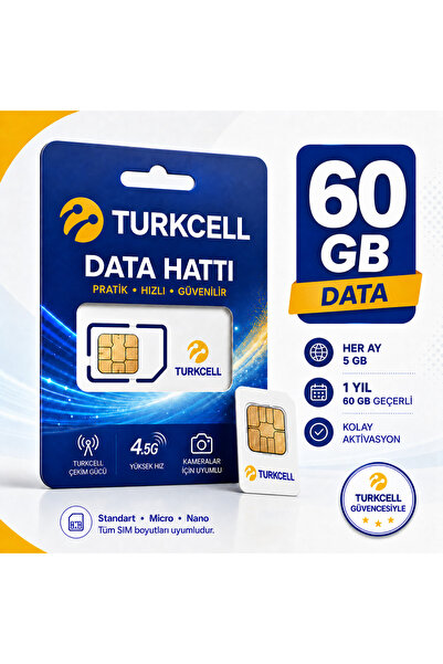 Heiman 4G Turkcell 60GB Sim Kartı 1 Yıllık Tek Ödeme Data m2m Hattı Güvenlik ...