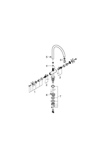 Grohe Atrio Two Handle Sink Mixer 1/2“ L-Size - 30609000