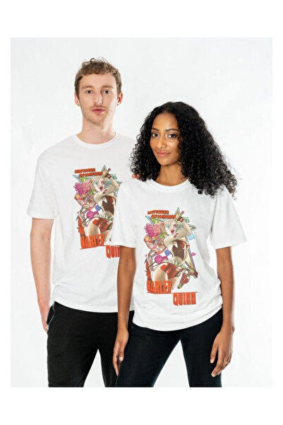 CID Tricou barbati CID, Harley Quinn Anime Mayhem, alb, imprimeu desene anima...