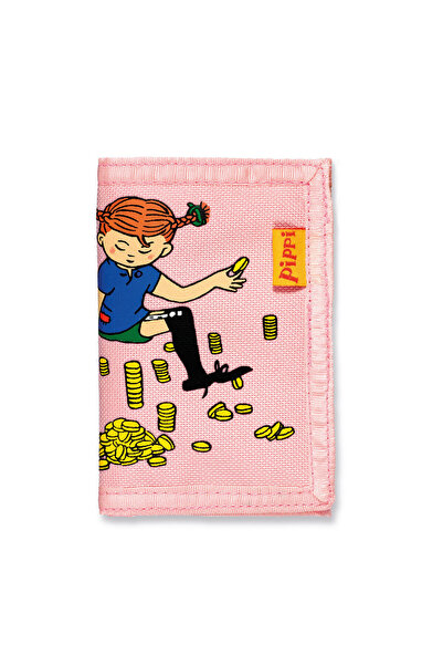 Micki Portmoneu roz pentru copii Pippi Langstrumpf, cu compartimente pentru b...