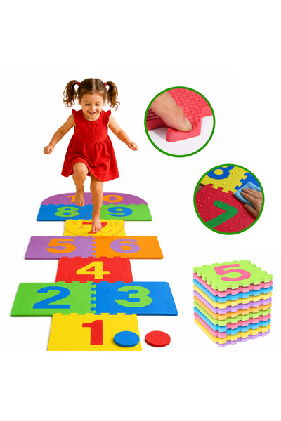 RCO Joc sotron din spuma EVA, tip puzzle, 11 placi si 2 discuri, 1 cm grosime