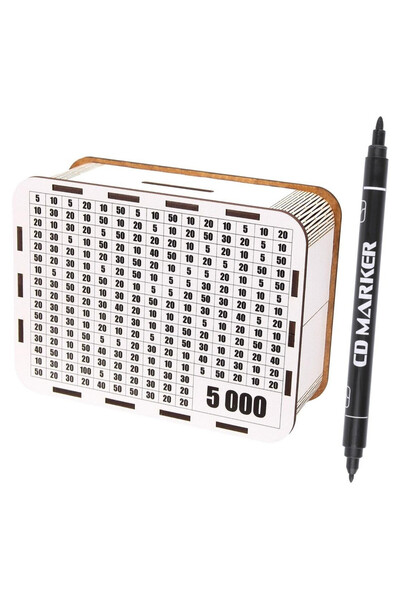 CRESCO Pusculita din lemn 5000, cu panou de marcat pentru sume, marker inclus...