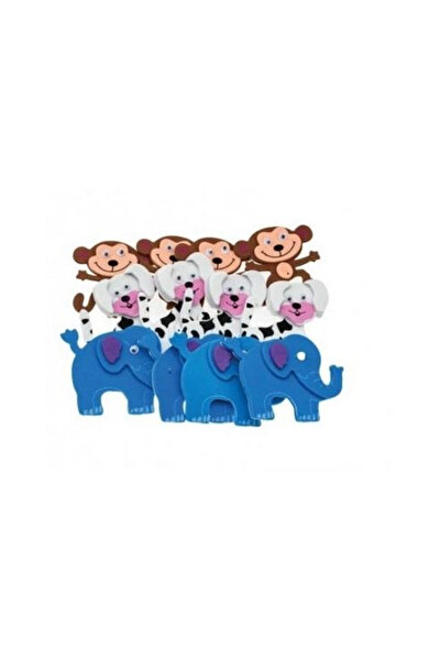 BREWIS Set 12 stickere spuma animale multicolor cu ochi mobili