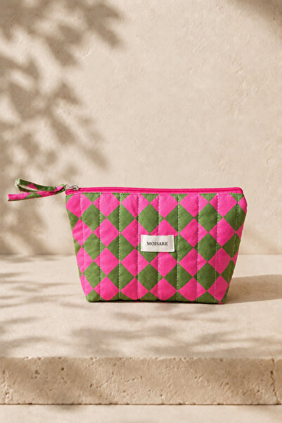 MOISARE Makeup Bag Quilted Organizer - Travel Cosmetic Organizer Zippered Mul...