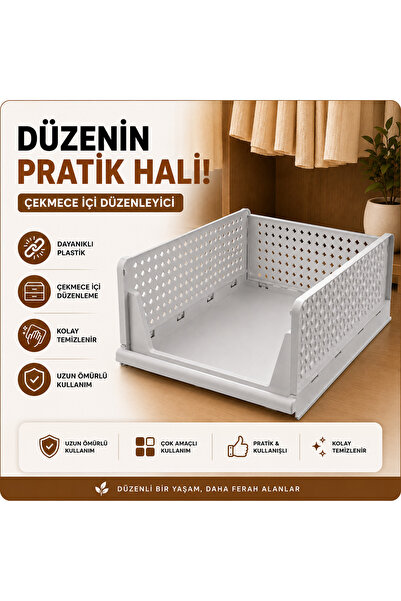 Myplas Plastik Çok Amaçlı Çekmece İçi Düzenleyici Dolap İçi Kıyafet Organizer...