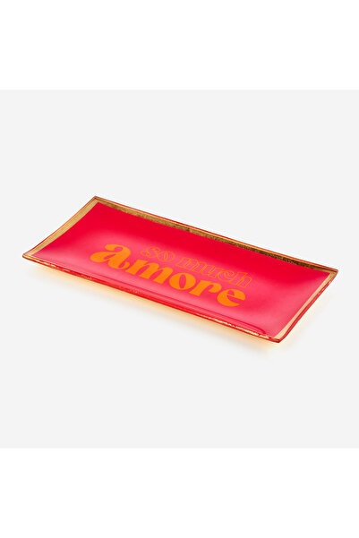 GIFT COMPANY Pembe Cam Amore Dekoratif Obje 10X0,8X21 Cm