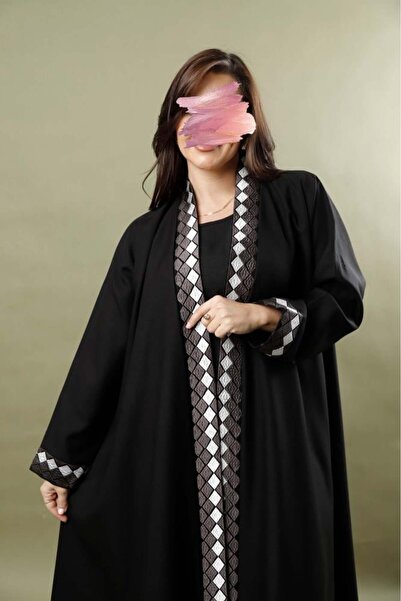 Anaqa Abaya Linen Abaya with Specific Embroidery