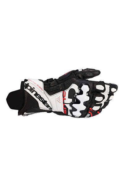Alpinestars GP PLUS R V3 Korumalı Deri Motosiklet Eldiveni Siyah Beyaz Kırmızı