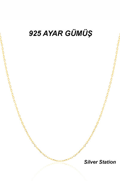 Silver Station 925 Ayar Gümüş Altın Renk Hayalet Zincir Kolye
