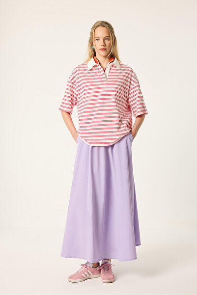Touché Privé Long Skirt with Elastic Waist Pockets