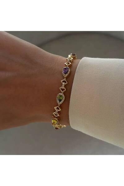 Haziran Steel & Xuping Stone Bracelet with Star and Heart-Shaped Figures