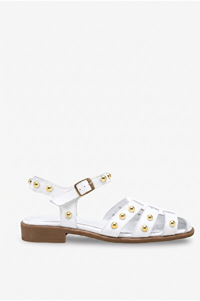 İNNABUTİKK Lisbon Women's Genuine Leather Sandals - White