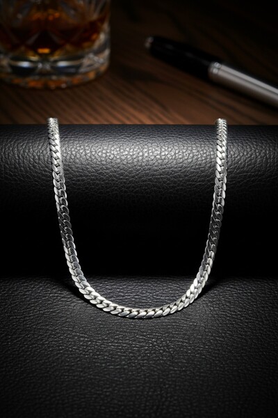 Lorivelle Men's Steel Necklace Silver Color 60 cm Stainless Tarnish Resistant...