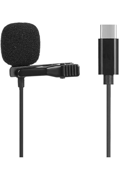 Lavalier Microphone Portable Clip-on Wired Mic Noise Reduction 360° ,Type-C F...