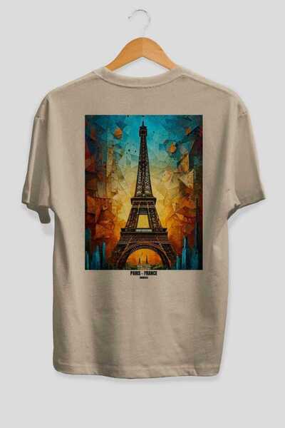 Ankhises Παρίσι Γαλλία 5 Μπεζ Oversize Country City Back Printed Unisex T-Shi...