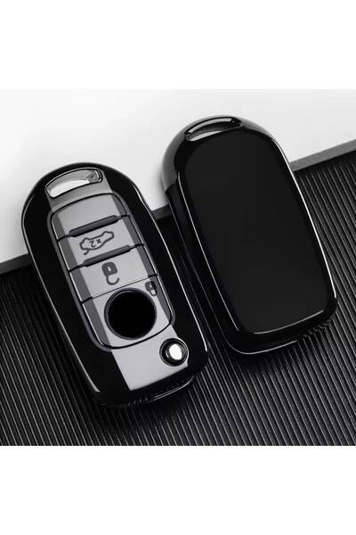 keymatik Fiat Egea Sustalı White-Gray Auto Key Remote Case Cover Premium Auto Keychain