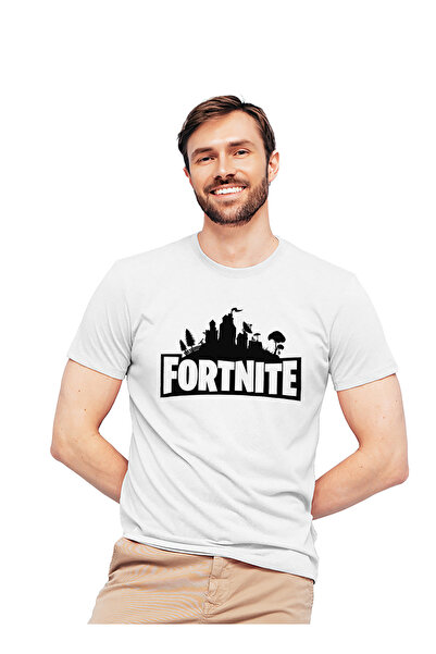 Generic عالم الموضة تيشرت قطن بطباعة عالية الجودة بتصميم لعبة فورت نايت