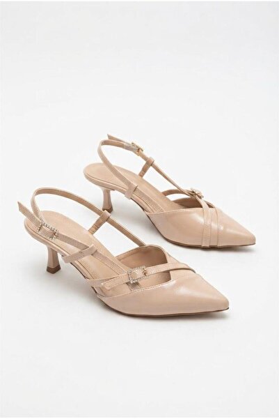 fort 155-7350 Buckle Detailed 6 cm Heel Height Comfortable Women's Shoes