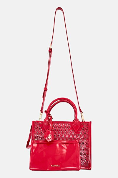 BADURA Women Brand Logo Hand Bag With Pouch, Red