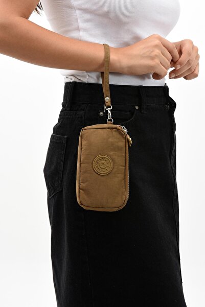 NEMO BAGS Unisex Tan Wallet with 3 Compartments and Wrist Strap 17X10 cm