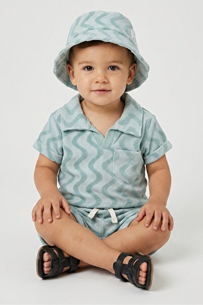 Lily & Jack Toddlers Boy 3 Pieces Embroidered T-Shirt , Shorts And Bucket Hat...
