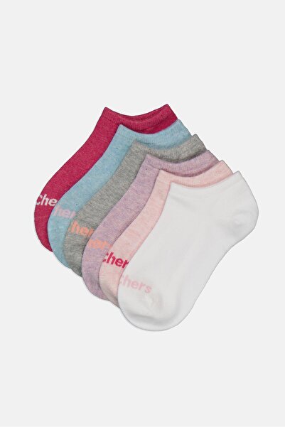 SKECHERS Kids Girl 6 Pairs Brand Logo Low Cut Socks, Multicolor