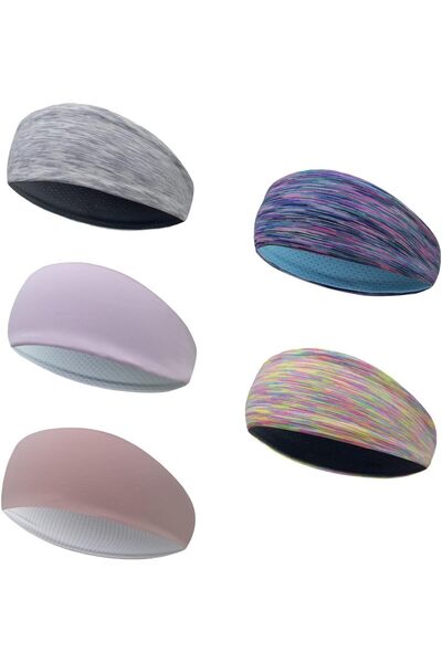 Arabest 5-Pack Sports Headband for Women,Breathable Mesh Design,Elastic,Adjus...